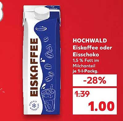 HOCHWALD Eiskaffee oder Eisschoko 1,5 % Fett im Milchanteil
