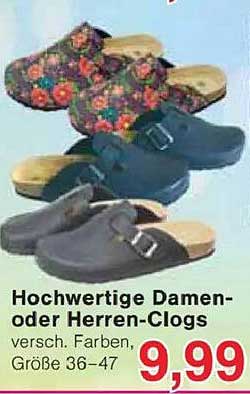 Hochwertige Damen- oder Herren-Clogs in verschiedenen Farben und Größen 36-47