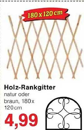 Holz-Rankgitter 180 x 120 cm in natur oder braun