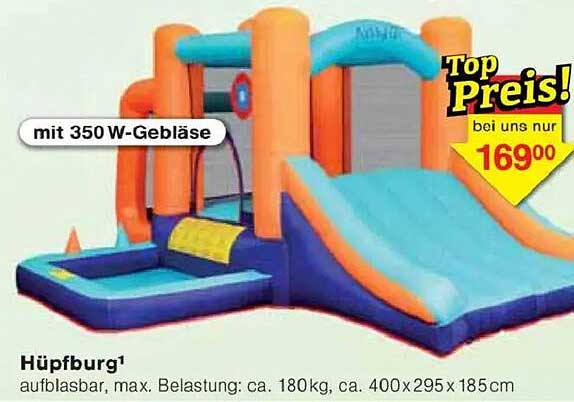 Hüpfburg mit 350 W-Gebläse – nur 169,00 €!