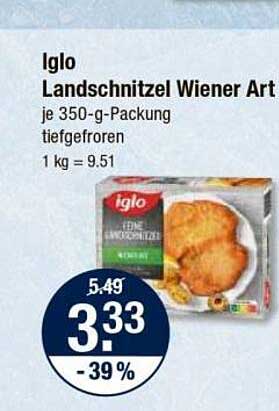 Iglo Landschnitzel Wiener Art je 350-g-Packung tiefgefroren