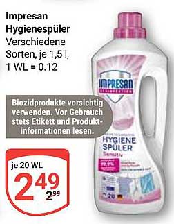 Impresan Hygienespüler 1,5 l - Verschiedene Sorten