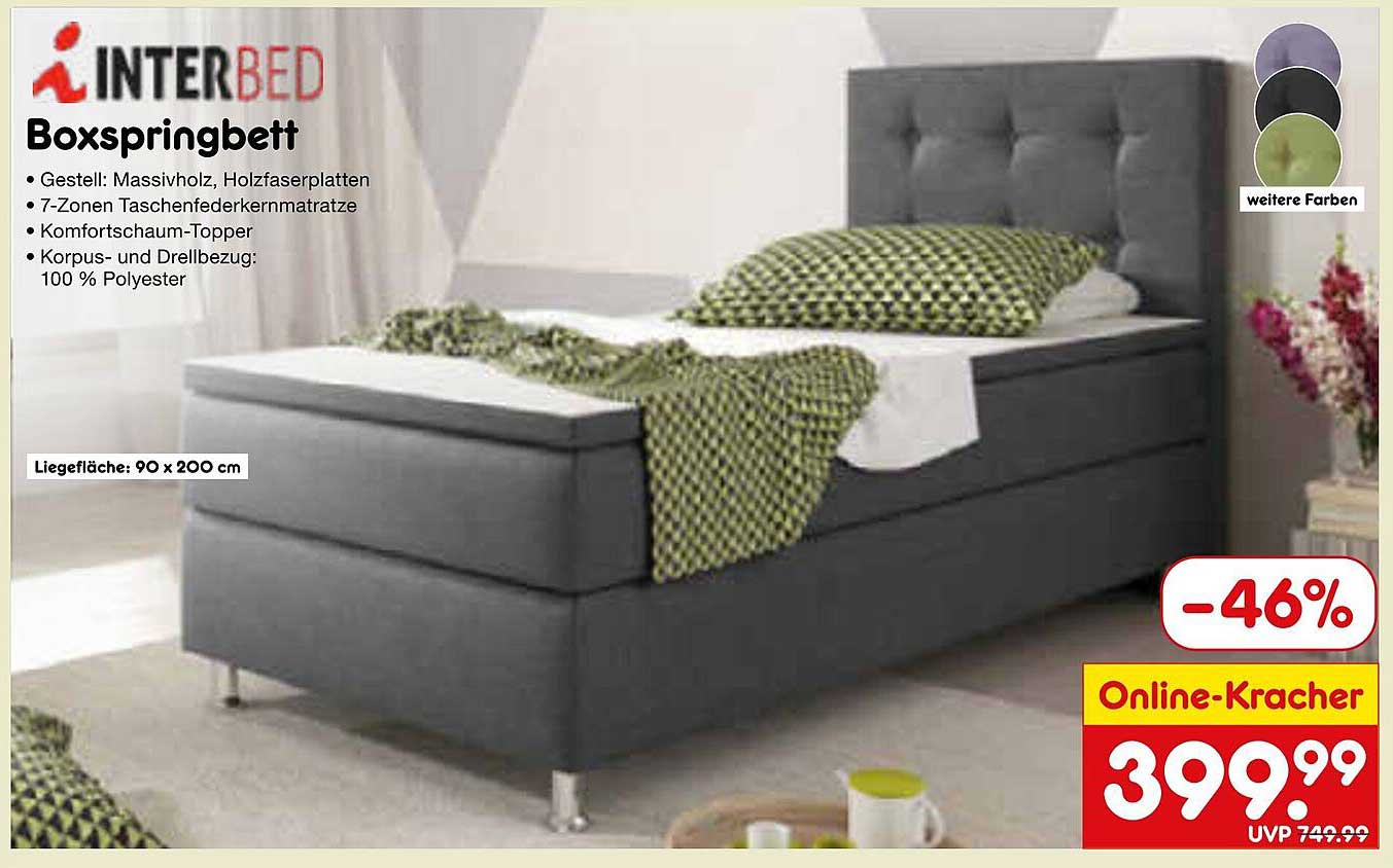 INTERBED Boxspringbett 90 x 200 cm