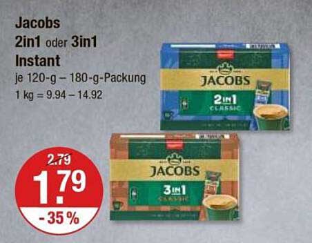 Jacobs 2in1 oder 3in1 Instant Kaffee – jetzt zum Sparpreis!