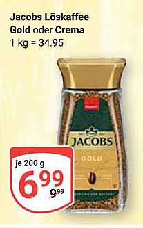 Jacobs Löskaffee Gold oder Crema 200 g
