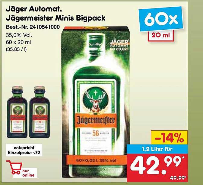 Jäger Automat, Jägermeister Minis Bigpack