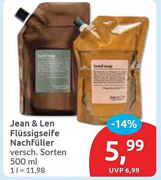 Jean & Len Flüssigseife Nachfüller 500 ml