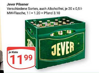 Jever Pilsener Kiste - Verschiedene Sorten, auch alkoholfrei