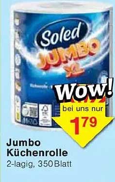 Jumbo Küchenrolle Soled 2-lagig, 350 Blatt