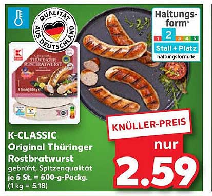 K-CLASSIC Original Thüringer Rostbratwurst