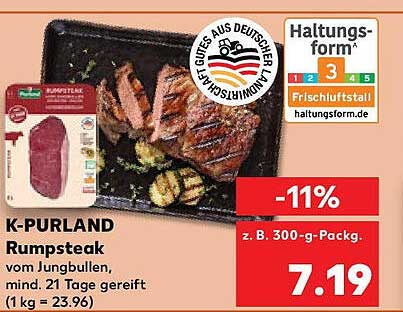 K-Purland Rumpsteak vom Jungbullen, mind. 21 Tage gereift