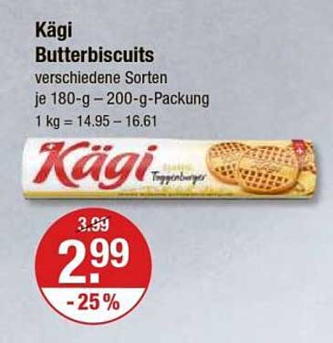 Kägi Butterbiscuits - verschiedene Sorten