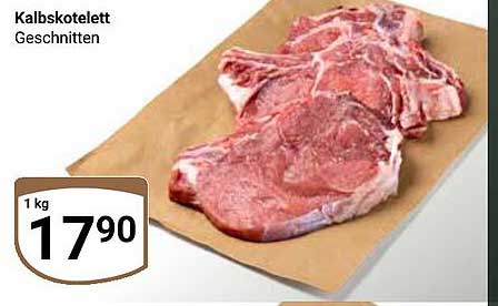Kalbskotelett geschnitten