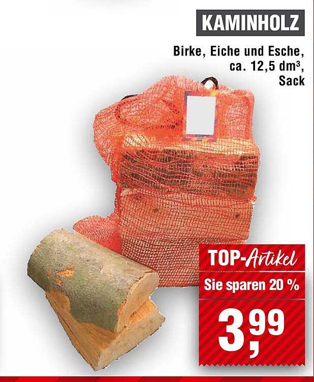 Kaminholz - Birke, Eiche und Esche, ca. 12,5 dm³, Sack
