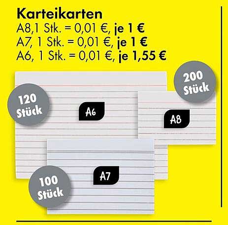 Karteikarten A6, A7 und A8 – Optimal für Schule und Studium