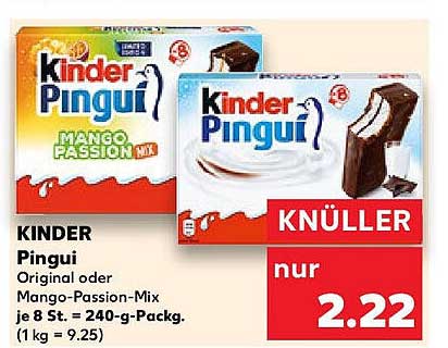 KINDER Pingui – Original oder Mango-Passion-Mix