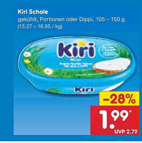 Kiri Schale gekühlt, Portionen oder Dippi, 105 – 150 g