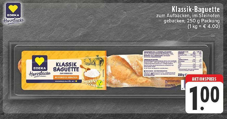 Klassik-Baguette zum Aufbacken, 250 g Packung