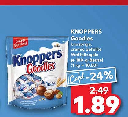 KNOPPERS Goodies knusprige, cremig gefüllte Waffelkugeln je 180-g-Beutel