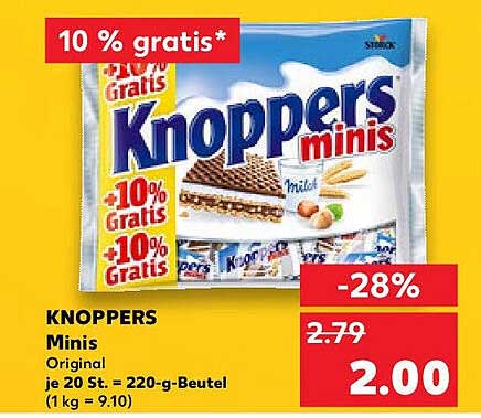 KNOPPERS Minis - Original 220-g-Beutel