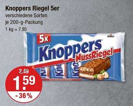 Knoppers Riegel 5er verschiedene Sorten