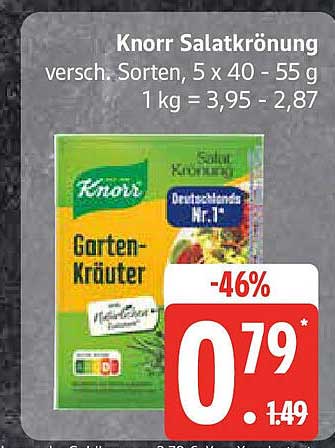 Knorr Salatkönung - verschiedene Sorten, 5 x 40 - 55 g