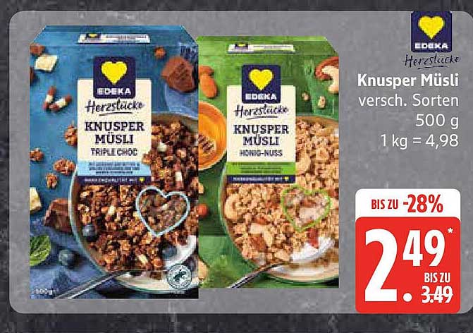 Knusper Müsli verschiedene Sorten 500 g