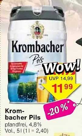 Krombacher Pils - 20% Rabatt auf 5L Fass