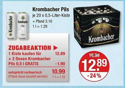 Krombacher Pils - 20 x 0,5-Liter-Kiste