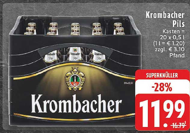 Krombacher Pils Kasten 20 x 0,5 l