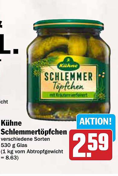 Kühne Schlemmer-Töpfchen verschiedene Sorten 530 g Glas