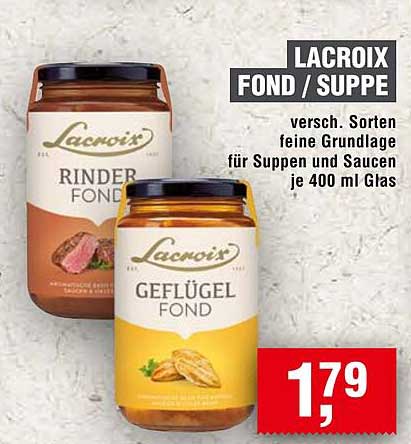 Lacroix Fond / Suppe – verschiedene Sorten