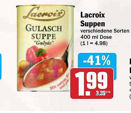 Lacroix Gulaschsuppe, verschiedene Sorten, 400 ml Dose
