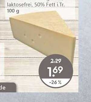 Laktosefreier Käse, 50% Fett i.Tr., 100 g