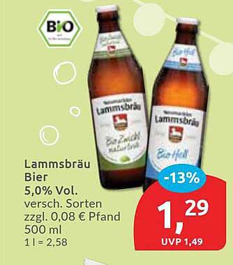 Lammsbräu Bier 5,0% Vol.