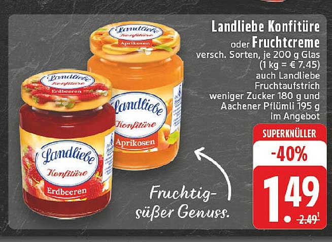 Landliebe Konfitüre oder Fruchtcreme 200 g, verschiedene Sorten
