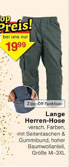 Lange Herren-Hose mit Zipp-Off Funktion