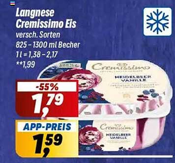 Langnese Cremissimo Eis Heidelbeer Vanille