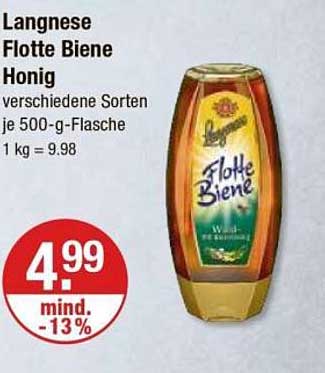 Langnese Flotte Biene Honig 500-g-Flasche