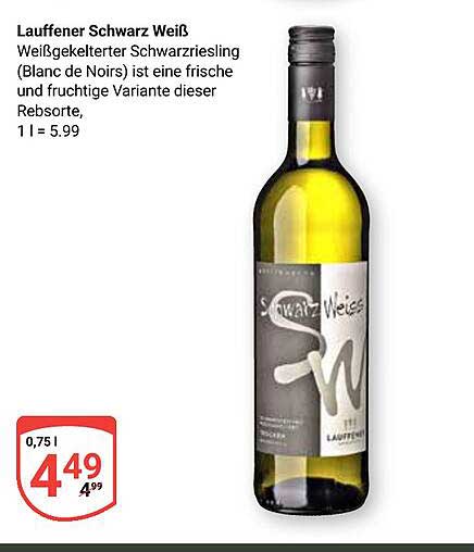 Lauffener Schwarz Weiß - Weißgekelterter Schwarzriesling (Blanc de Noirs)