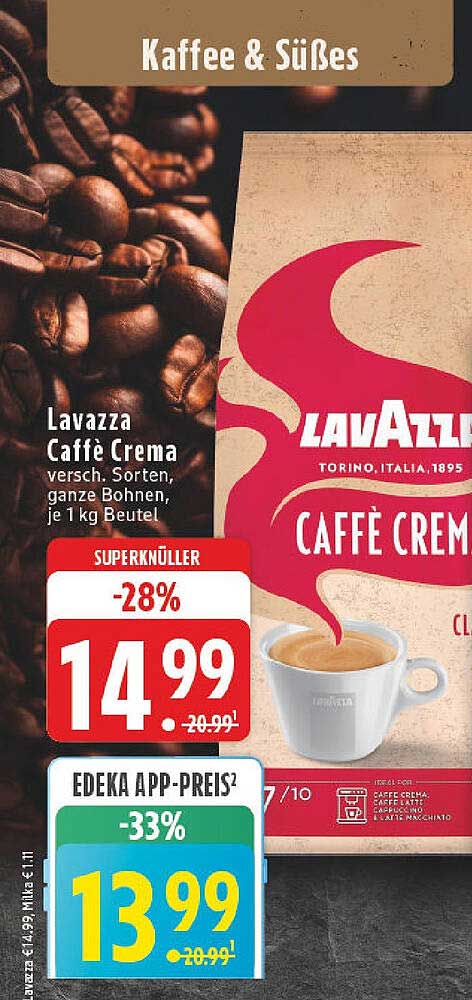 Lavazza Caffè Crema 1 kg Beutel
