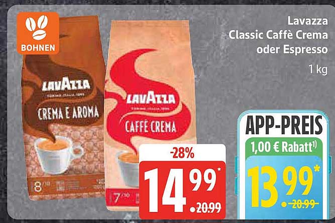 Lavazza Classic Caffè Crema oder Espresso 1 kg