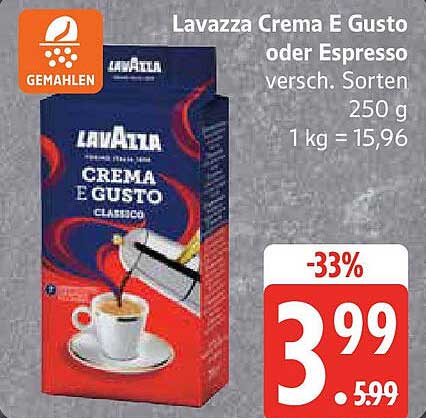 Lavazza Crema E Gusto oder Espresso, 250 g