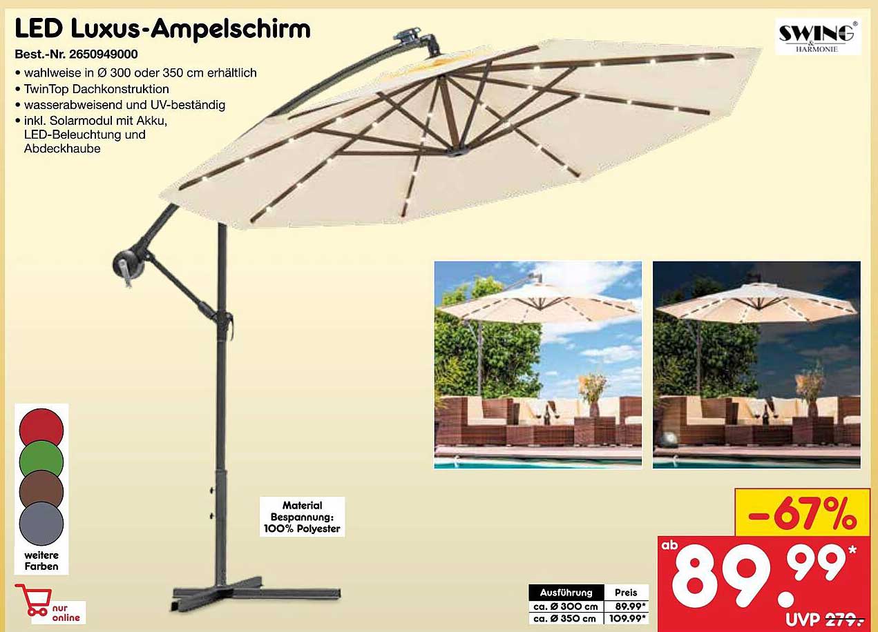 LED Luxus-Ampelschirm