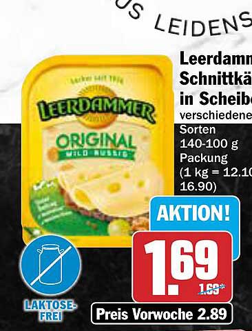 Leerdammer Schnittkäse in Scheiben