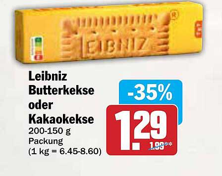 Leibniz Butterkekse oder Kakaokekse 200-150 g