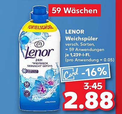 LENOR Weichspüler - 59 Wäschen für frischen Duft