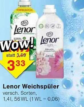 Lenor Weichspüler verschiedene Sorten, 1,4L, 56 WL
