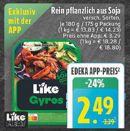 Like Gyros - Rein pflanzlich aus Soja, versch. Sorten