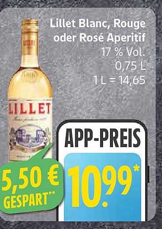 Lillet Blanc, Rouge oder Rosé Aperitif